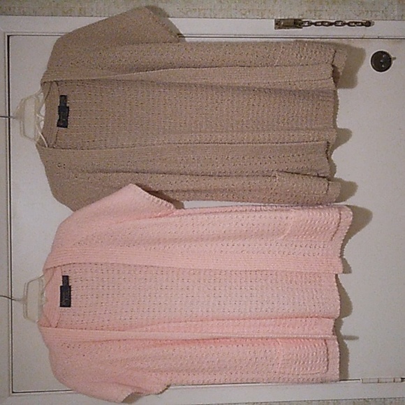 Two Bonnie Lee cable kit open sweaters sz 44 - Picture 1 of 4